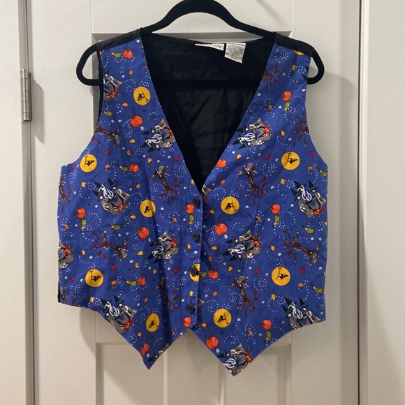 Vintage 90s basic editions women's XL extra large Halloween vest witches pumpkin - Picture 1 of 10